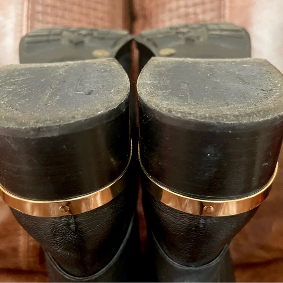 Vince Camuto Quilted Leather Moto Boots With Gold Tone Hardware Size 7.5 - Picture 10 of 10